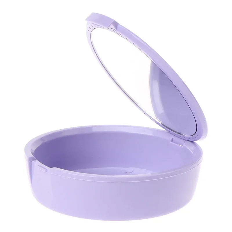 Travel Dental Retainer Case with Mirror – Magnetic Storage Box