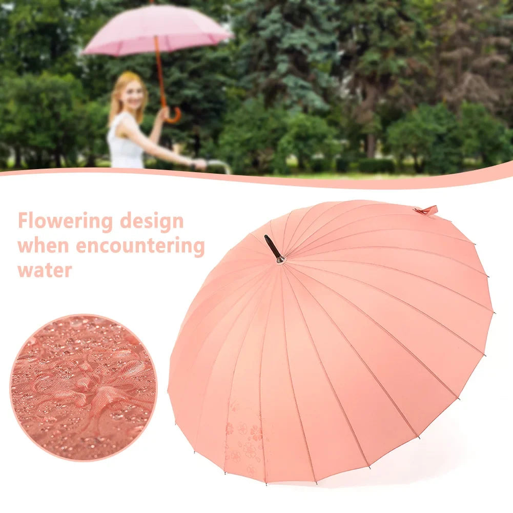 PEAKINBAGS Ultra Large 24-Rib Long Handle Retro Windproof Umbrella