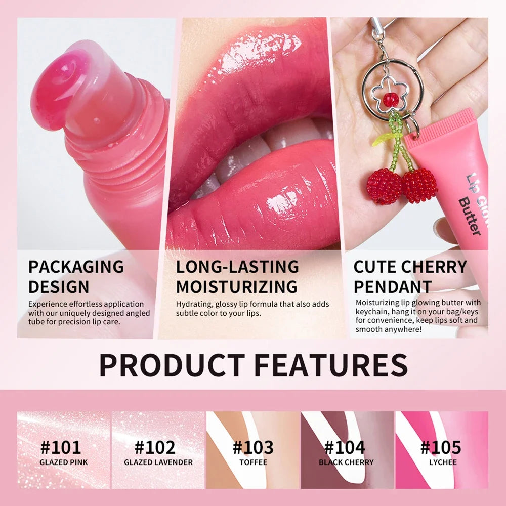 2-in-1 Keychain Lip Gloss | Moisturizing Butter Glowing Lipstick