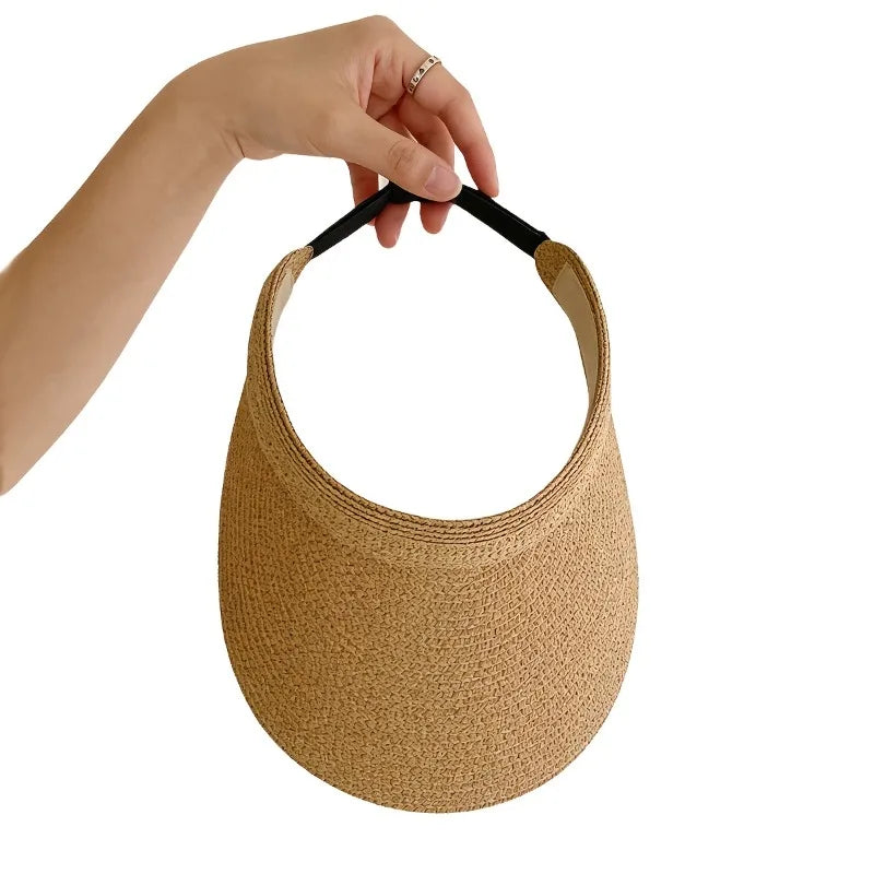 Women's Foldable Wide Brim Straw Sun Hat | UV Beach Travel