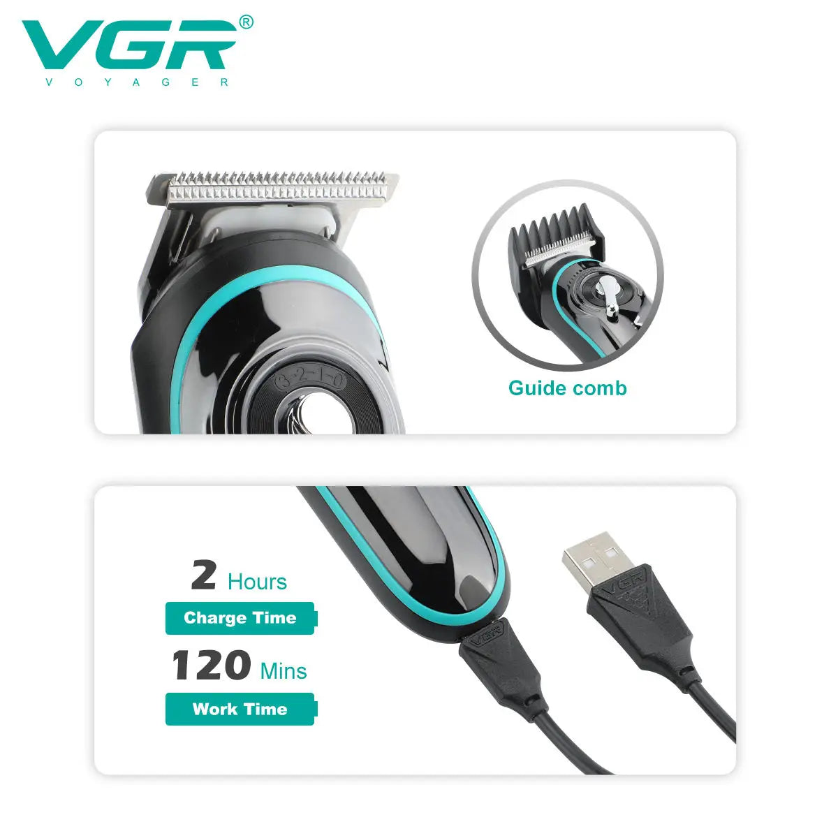 VGR V-075 Cordless Professional Hair Clipper & Trimmer for Men