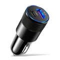 3.1A Dual USB Car Charger QC3.0 & PD Fast Charge Adapter