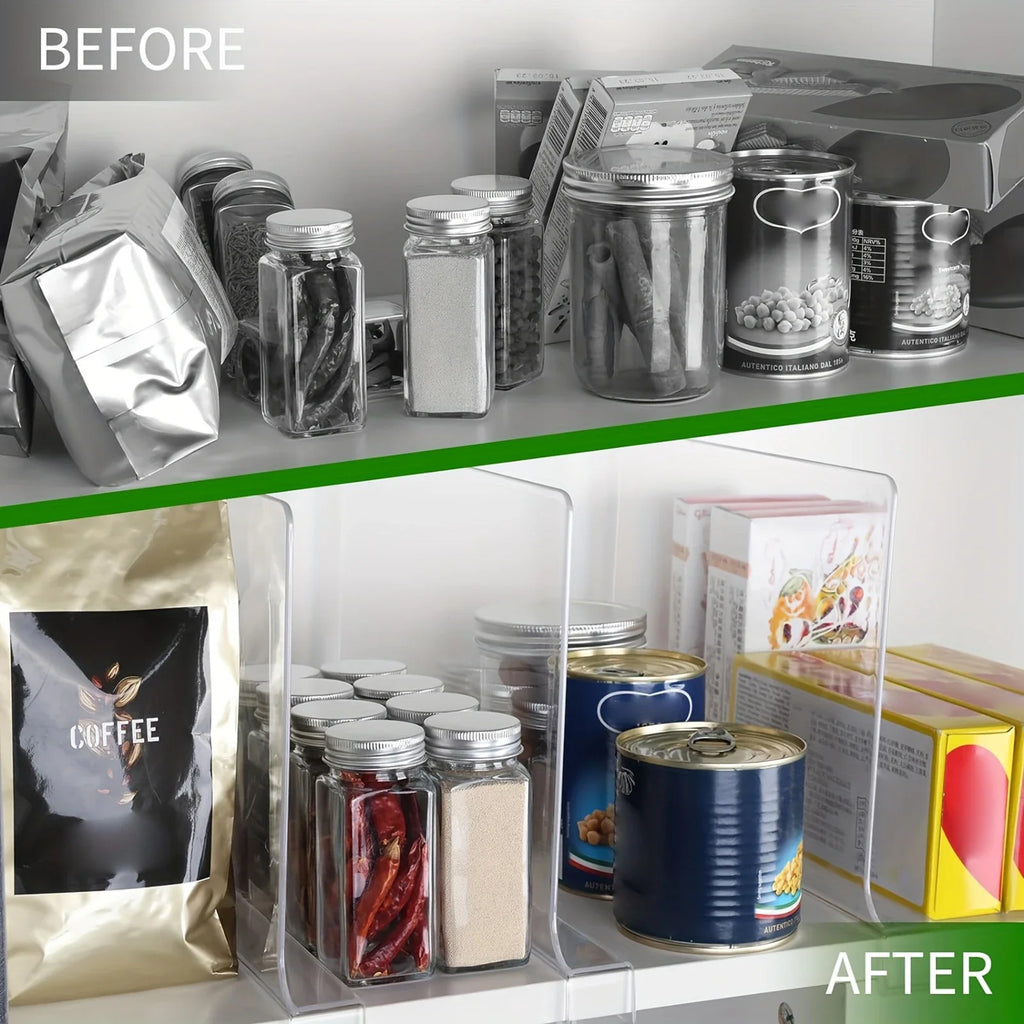 Clear Acrylic Shelf Dividers – Wardrobe, Bookcase & Cabinet