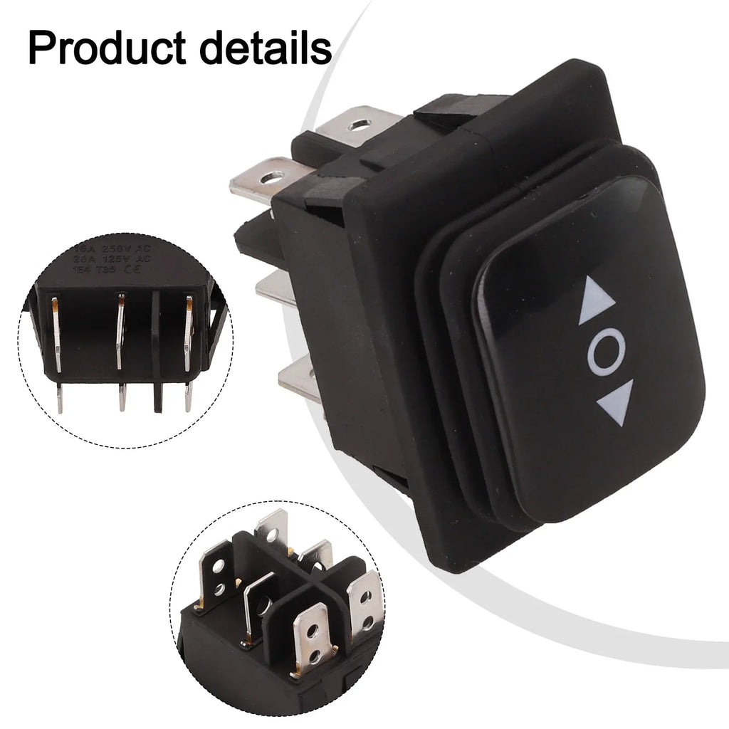 6-Pin Momentary DPDT Polarity Reverse Rocker Switch ON-OFF-ON