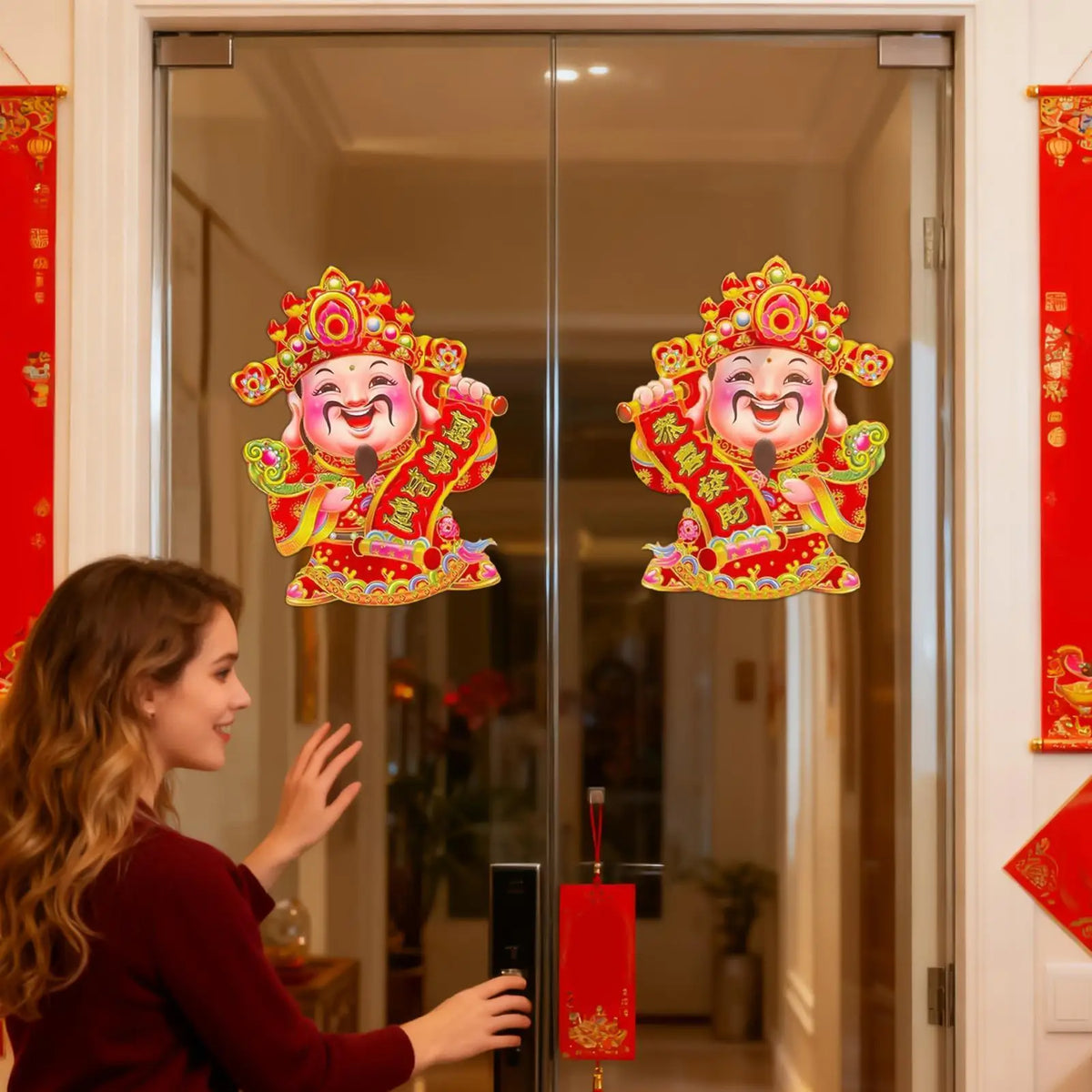 Chinese New Year Wealth God Stickers – Lunar New Year Decals