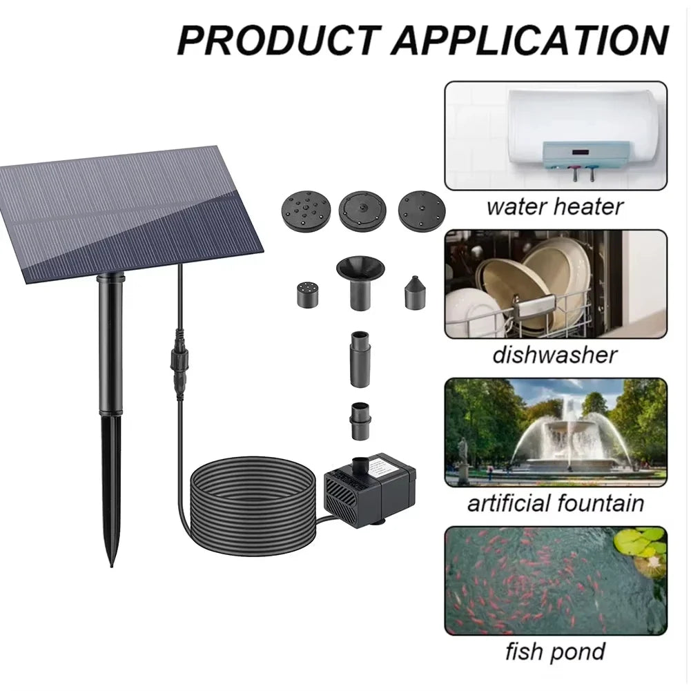 Mini 5W Solar Fountain Pump Kit with Panel – Garden & Bird Bath