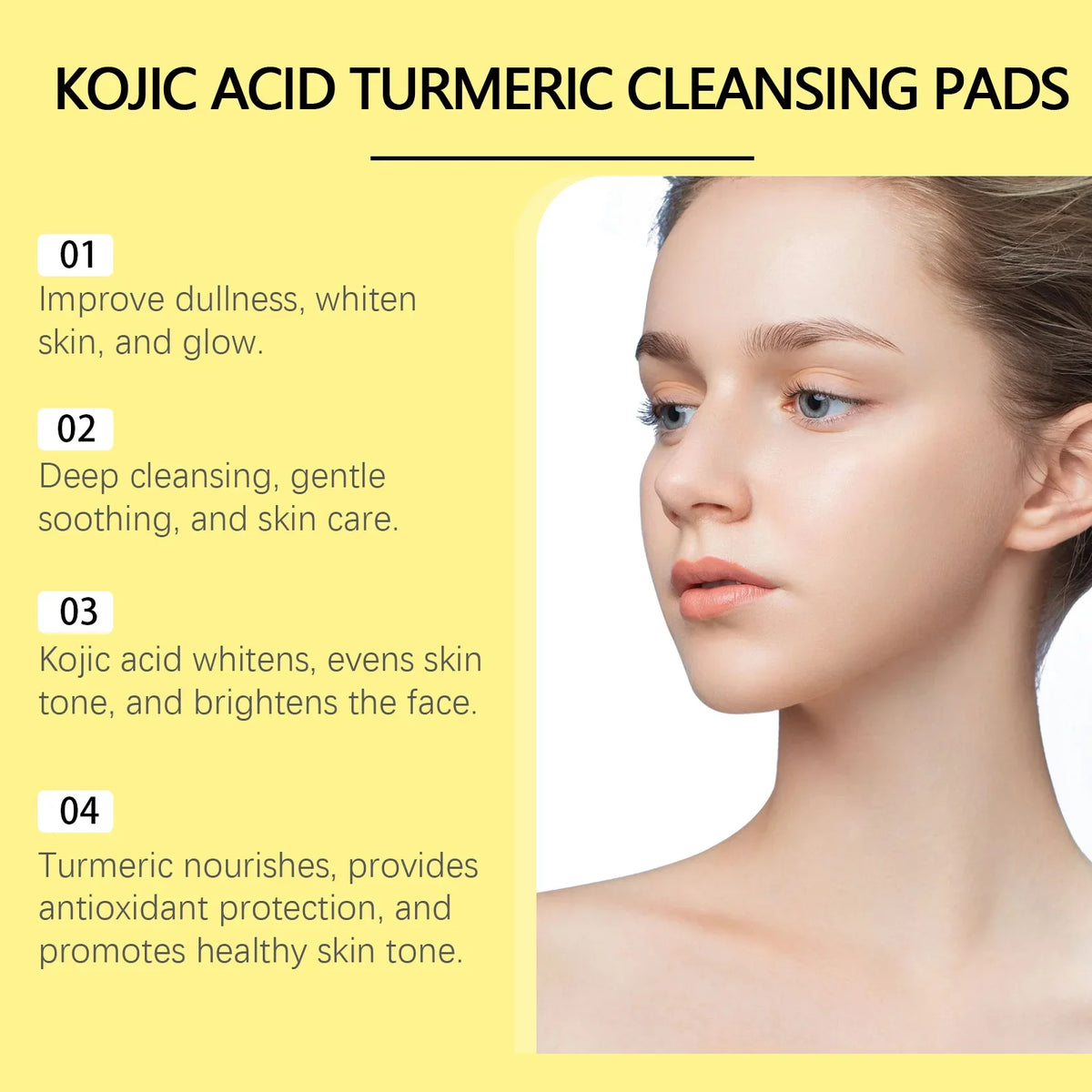 Turmeric Kojic Acid Exfoliating Facial Pads – 55pc Glow Set