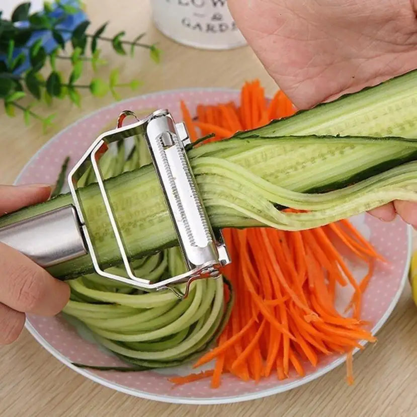 2pc Stainless Steel Vegetable Shredder & Slicer Set