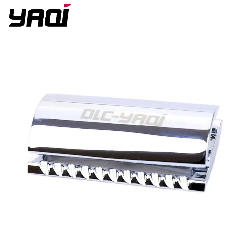 YAQI Chrome Scalloped Bar Double Edge Safety Razor Head Mens