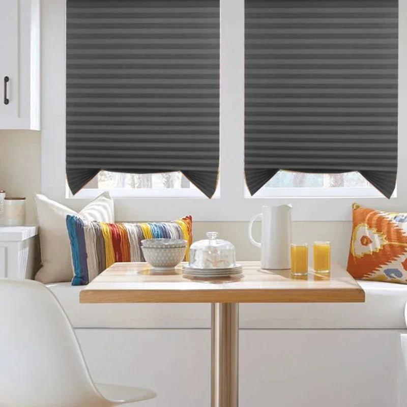 Self-Adhesive Pleated Blinds | Half Blackout Window Shades