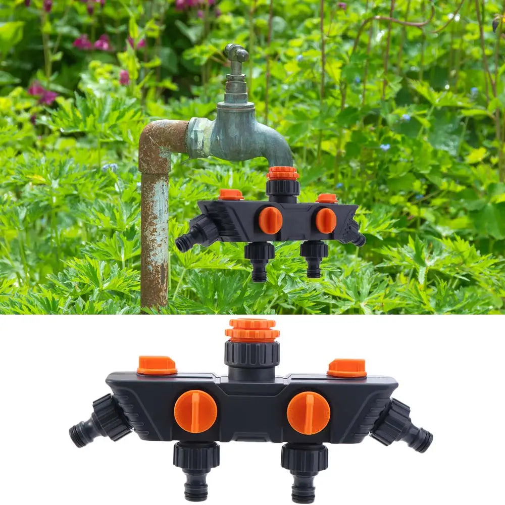 4-Way Garden Hose Splitter Diverter | 4 Independent Valves
