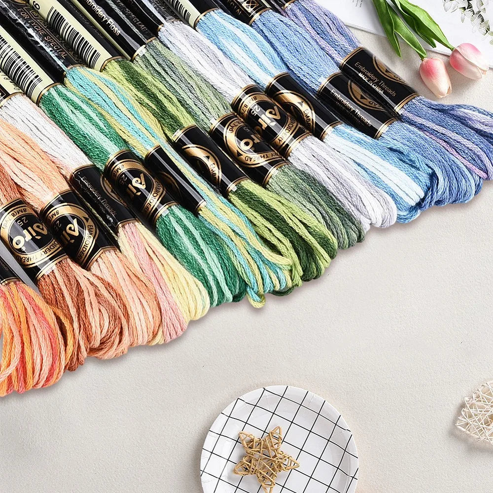 105 Yards Variegated Embroidery Floss – 6 Ply Gradient Thread Set