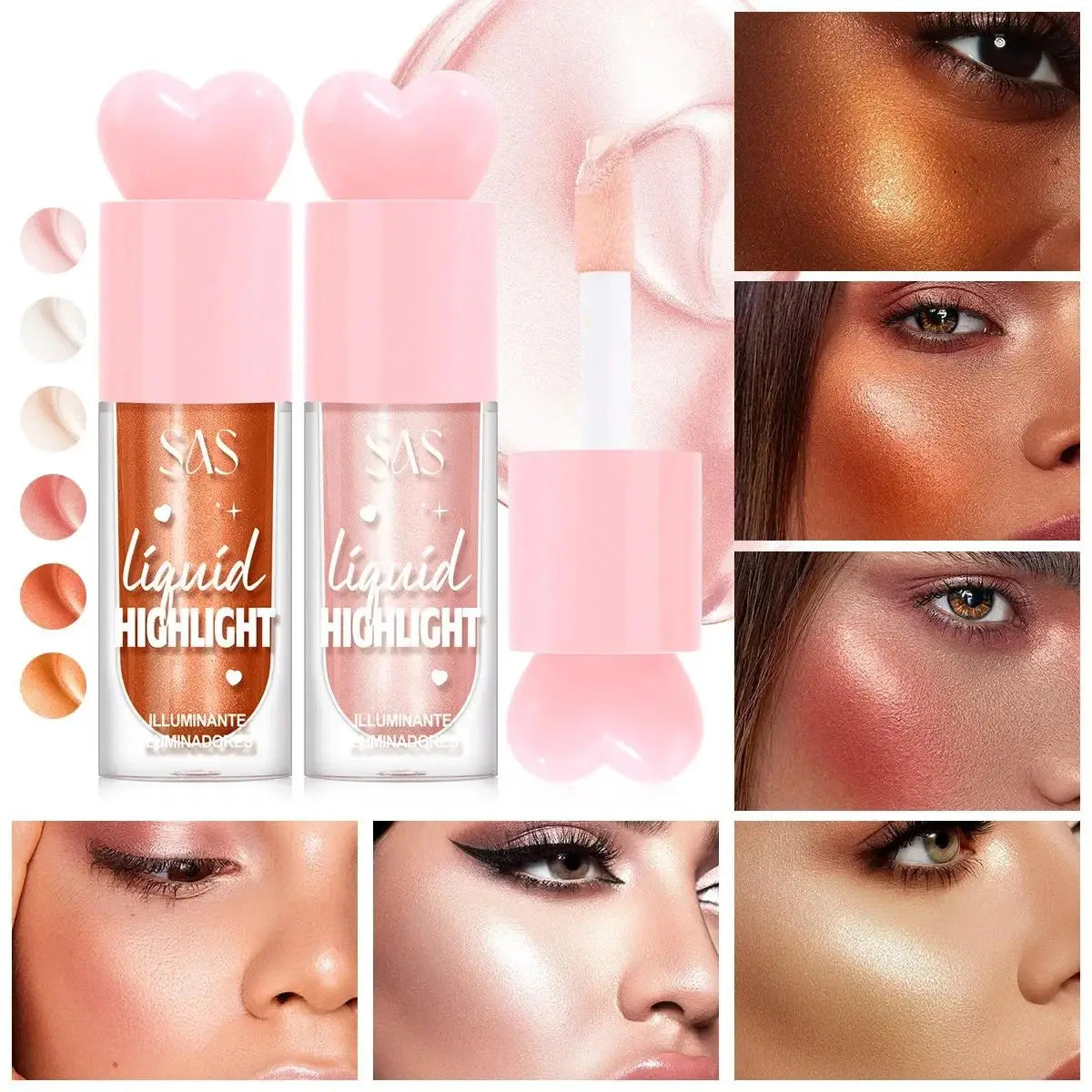 SAS Liquid Highlighter – Face & Body Shimmer Contour Makeup