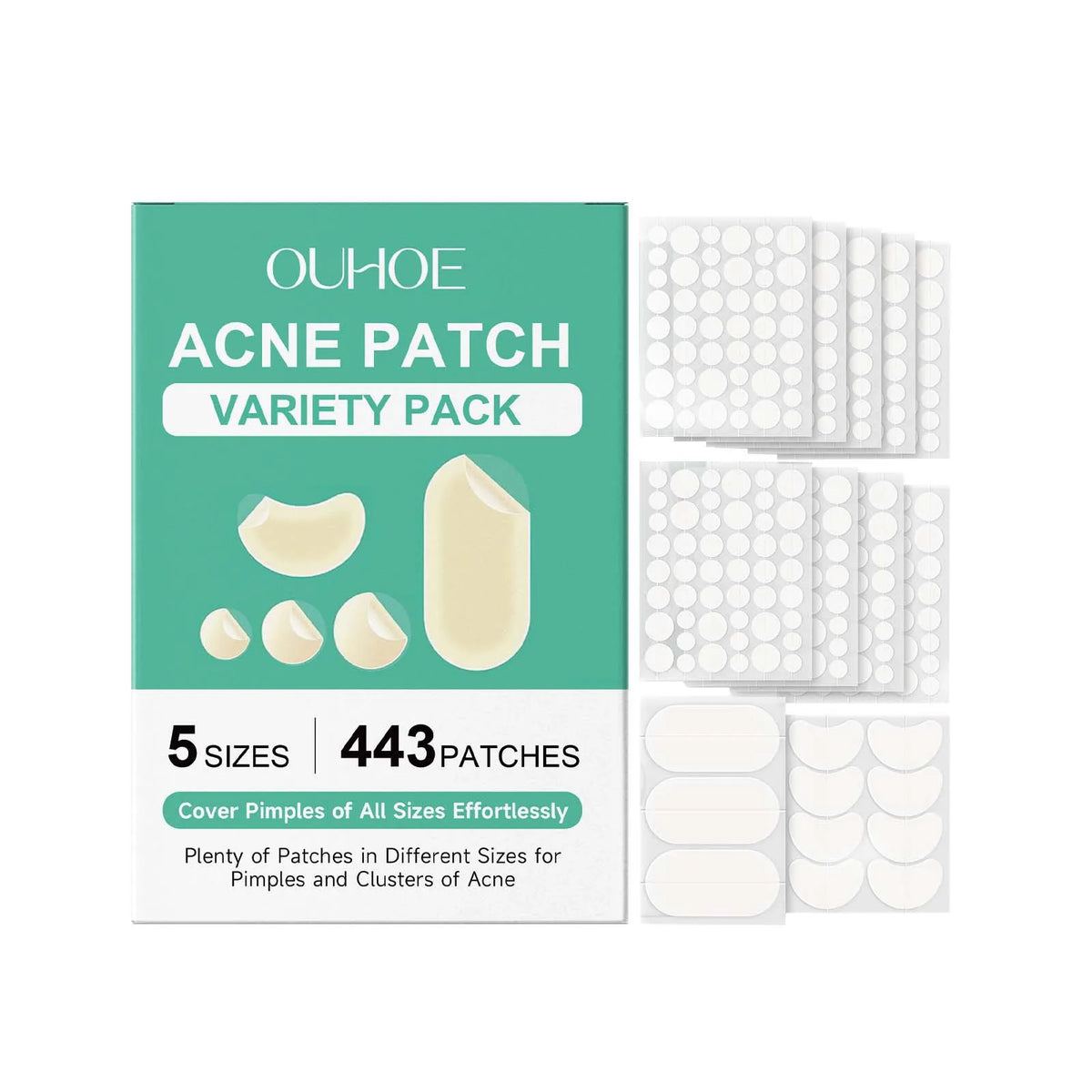 Ouhoe 443-Pc Invisible Acne Pimple Patches – Waterproof Blemish