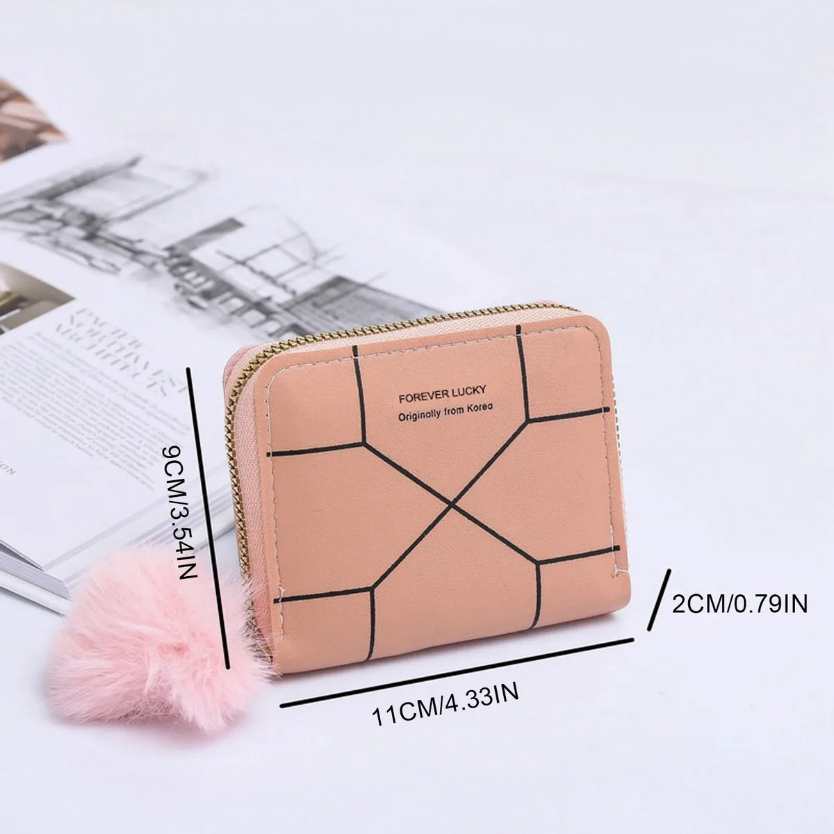 Women's Slim Minimalist Short Wallet | PVC Zipper Coin Purse