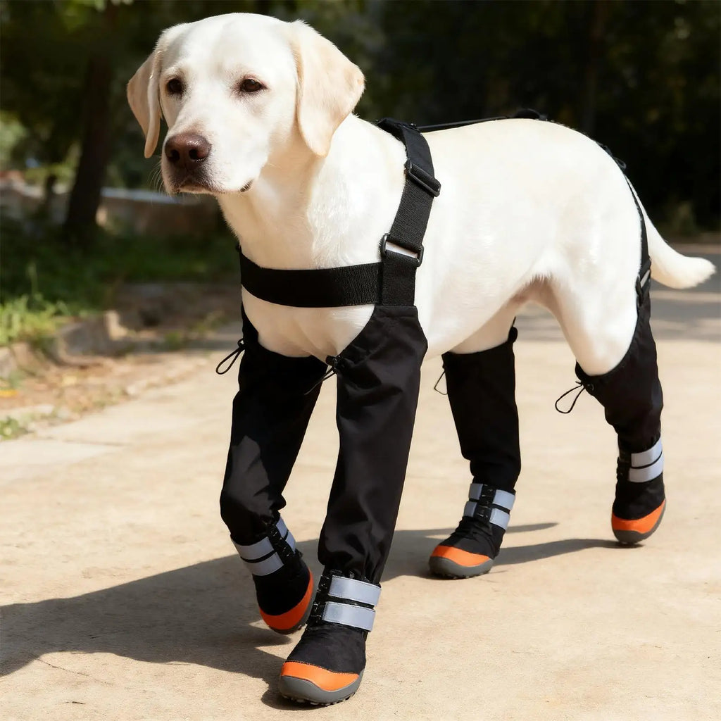 Waterproof Dog Boots Suspender Anti-slip Walk Shoes Outdoor Small
