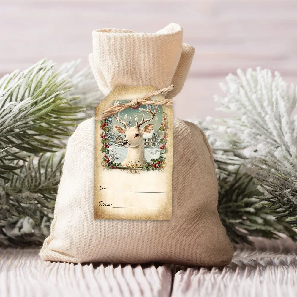 Christmas Gift Tags – Santa, Snowmen & Deer | 20/40 Pcs Set