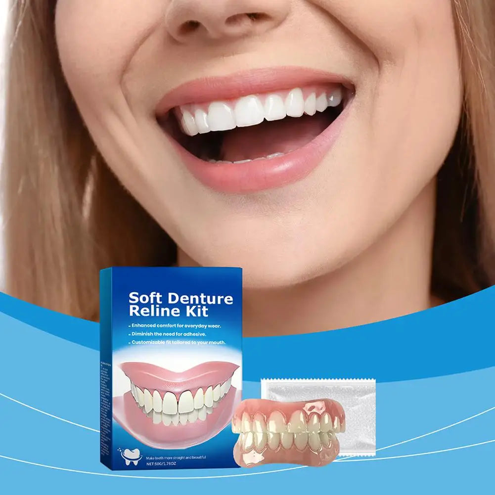 Soft Silicone Denture Reline Kit – Upper & Lower | Men & Women