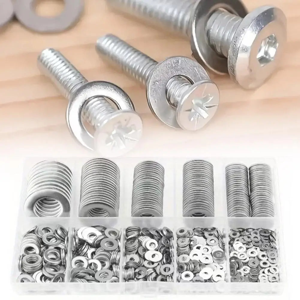 80- Stainless Steel Flat Washers Seal Screw Gasket Rings Assortment