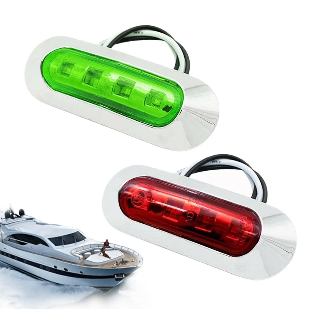 Marine Navigation Lights Red & Green LED IP67 Waterproof 12-24V