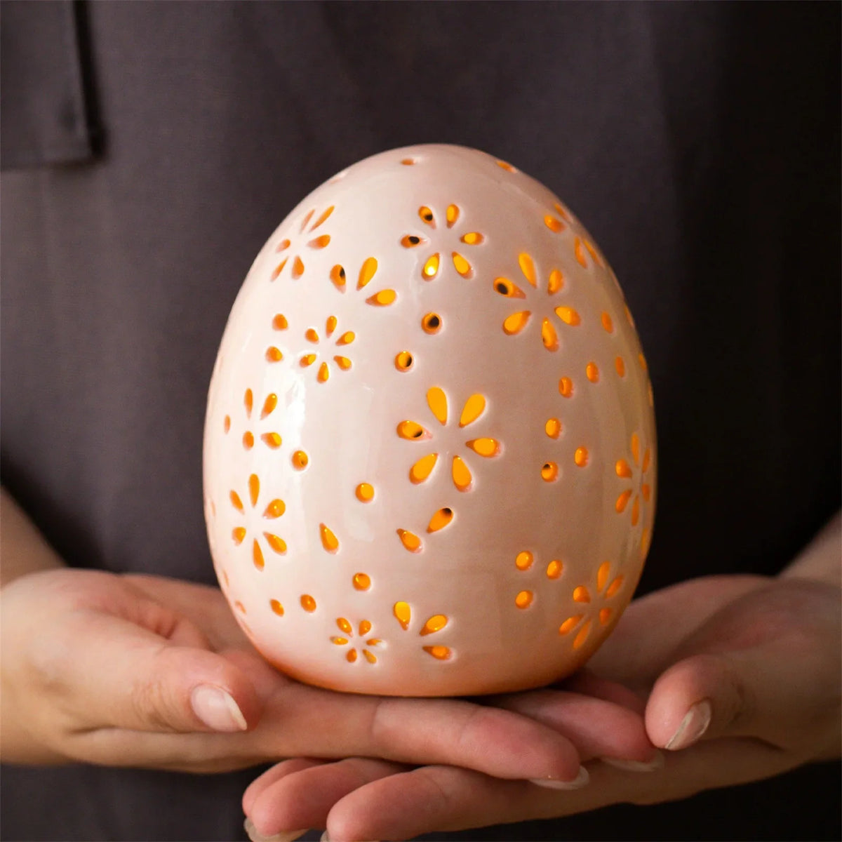 Rustic Easter Egg Glass Dome Ornament | Spring Décor