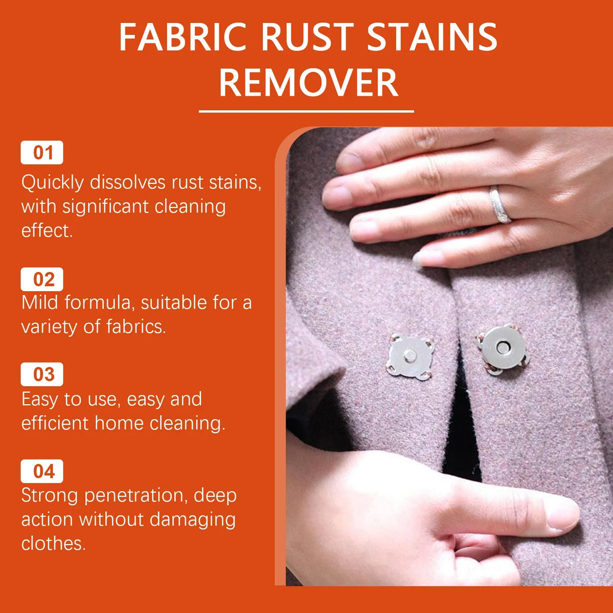 Fabric Rust Remover Liquid – Gentle Stain Remover for Clothes
