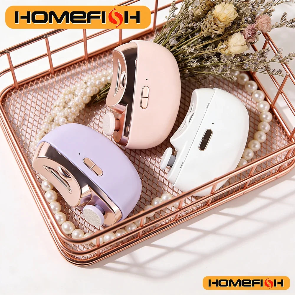 1 Electric Nail Clippers Anti Splash Manicure Trimmer Baby Finger Toe