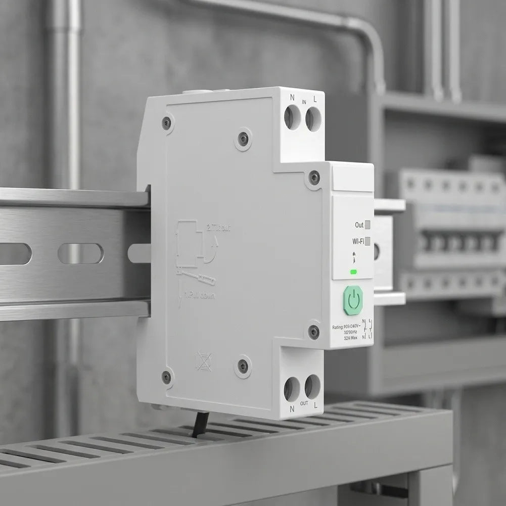 Zigbee 3.0 Smart Rail Switch 32A – Energy Monitoring & Automation