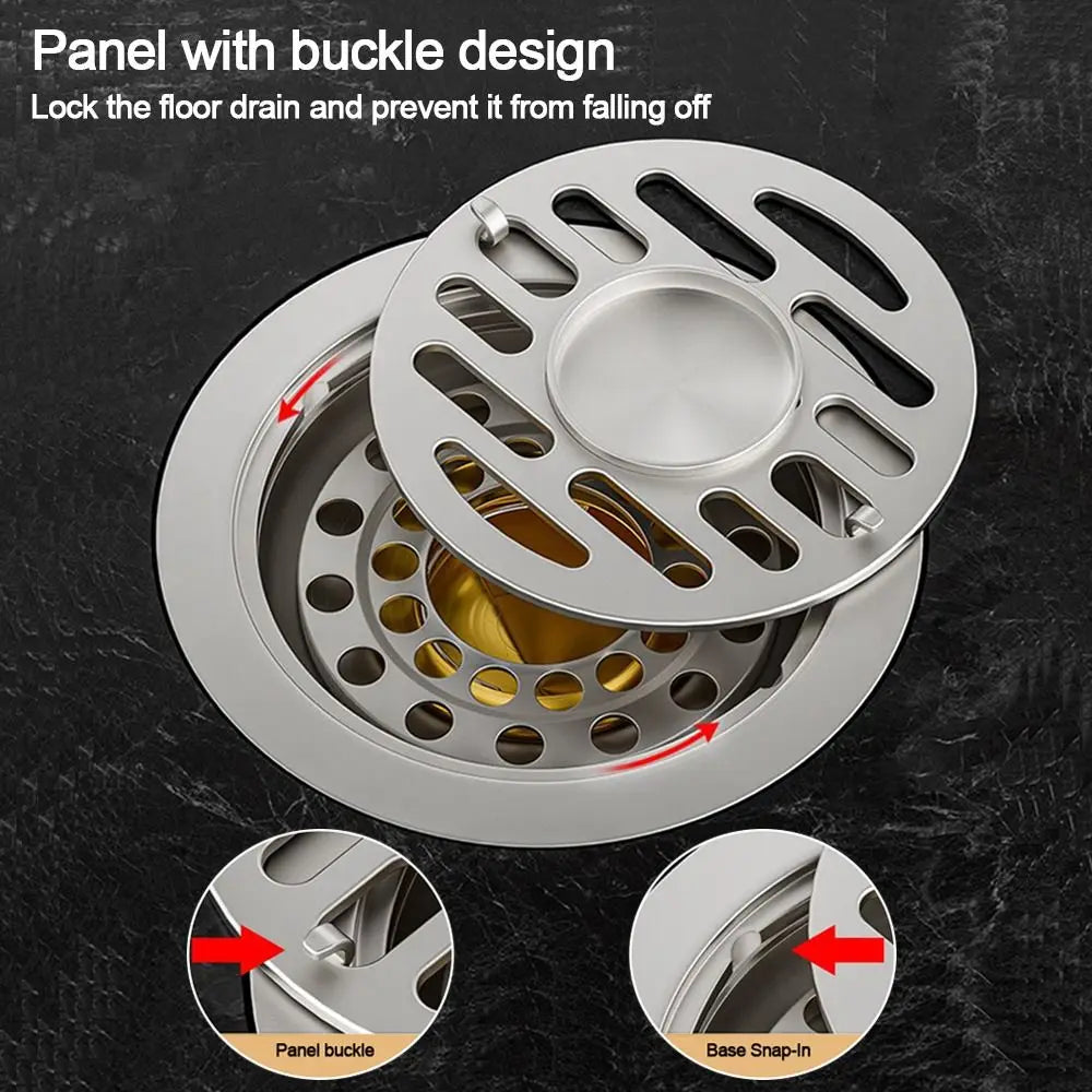 Grid Grate Cover Shower Floor Drain 304 Stainless Steel Round Sink