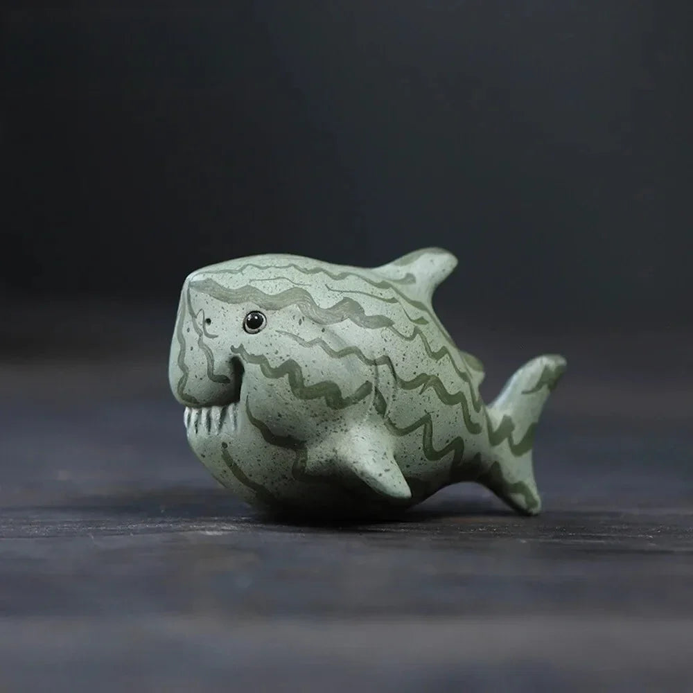 Watermelon Shark Purple Clay Tea Pet | Handmade Sculpture