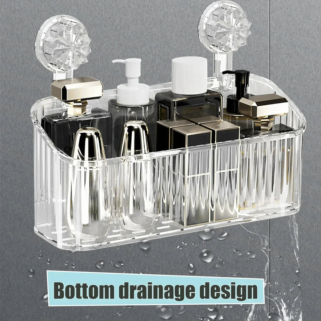 Suction Cup Shower Caddy Shelf – No Drill Wall Organizer