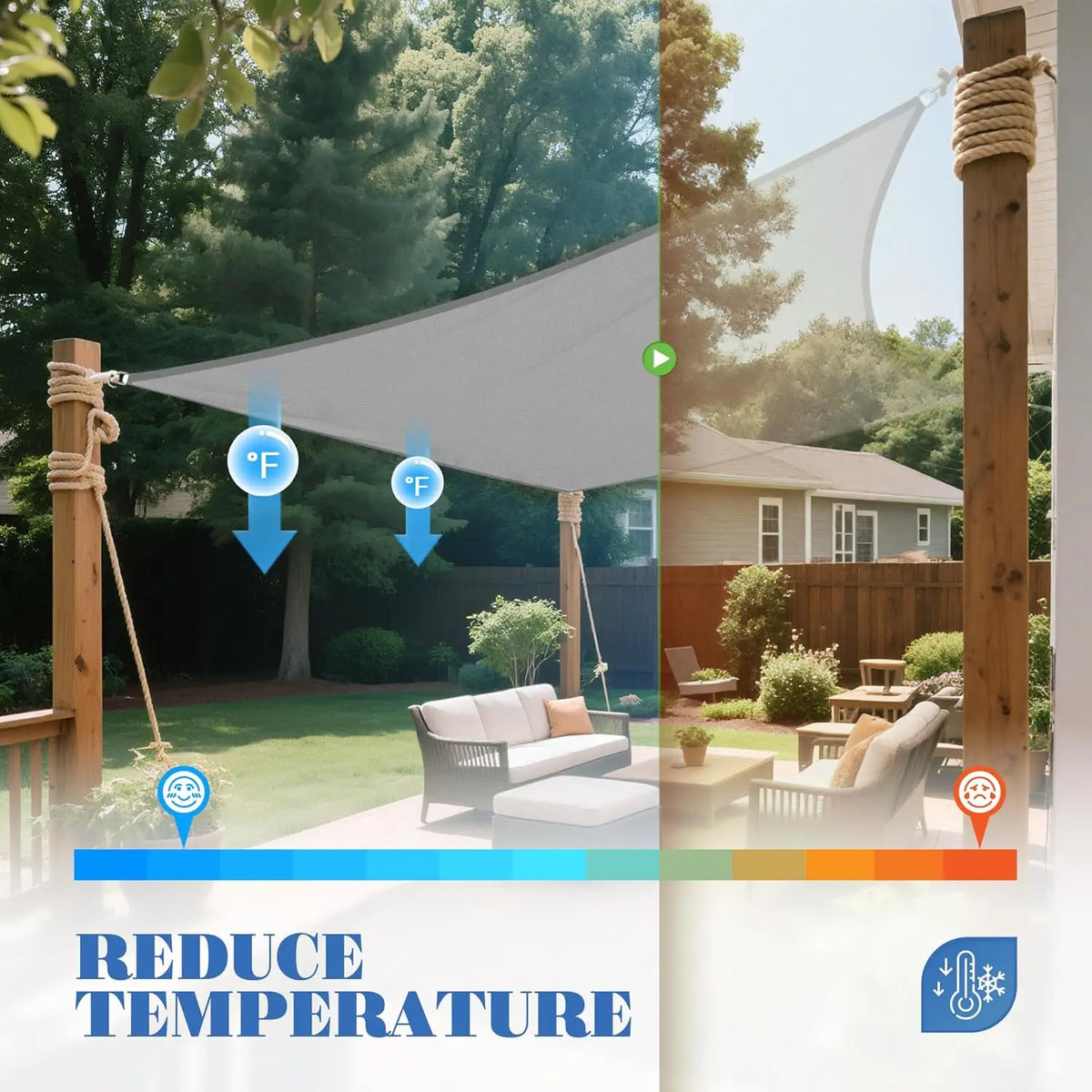 Rectangle Sun Shade Sail – 98% UV Block Waterproof Canopy