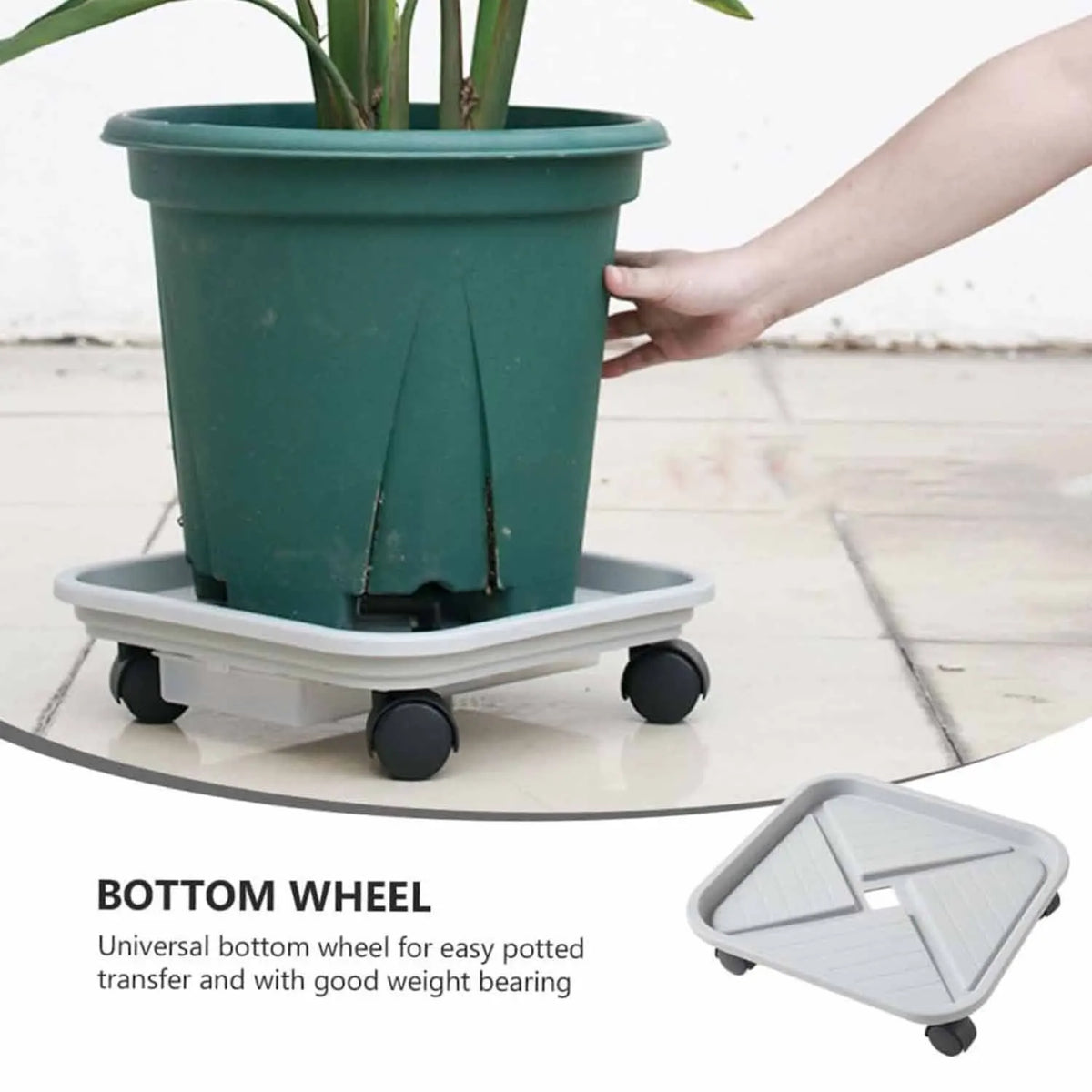 Plant Ball Cage Four Wheels Drainage Tray Square Flower Pot Mover