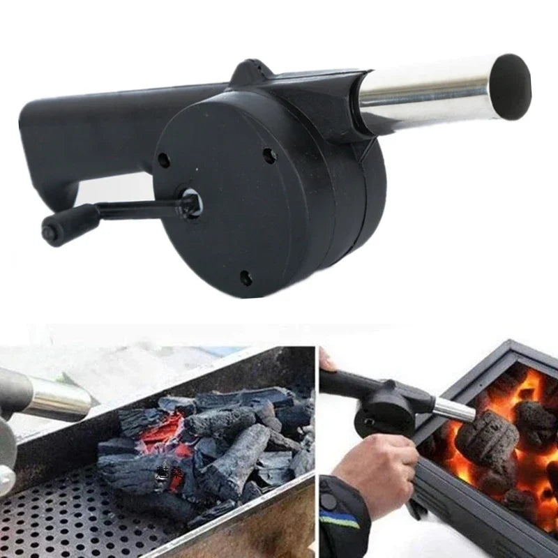 Barbecue Blower Small Manual Combustion Aid Hand Cranked Hair Dryer