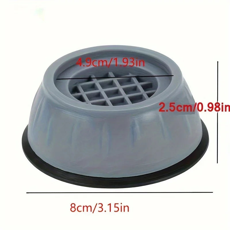 4-Piece Anti-Vibration Washing Machine Mats – Grey Floor Pads