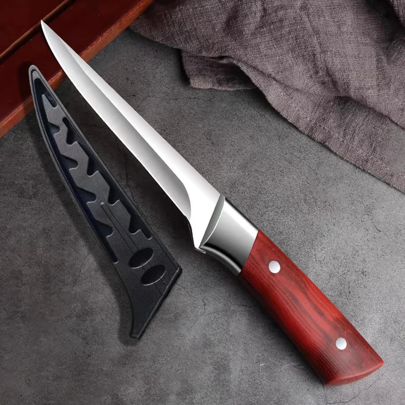 Professional Boning Knife with Cover – Stainless Steel Meat Knife