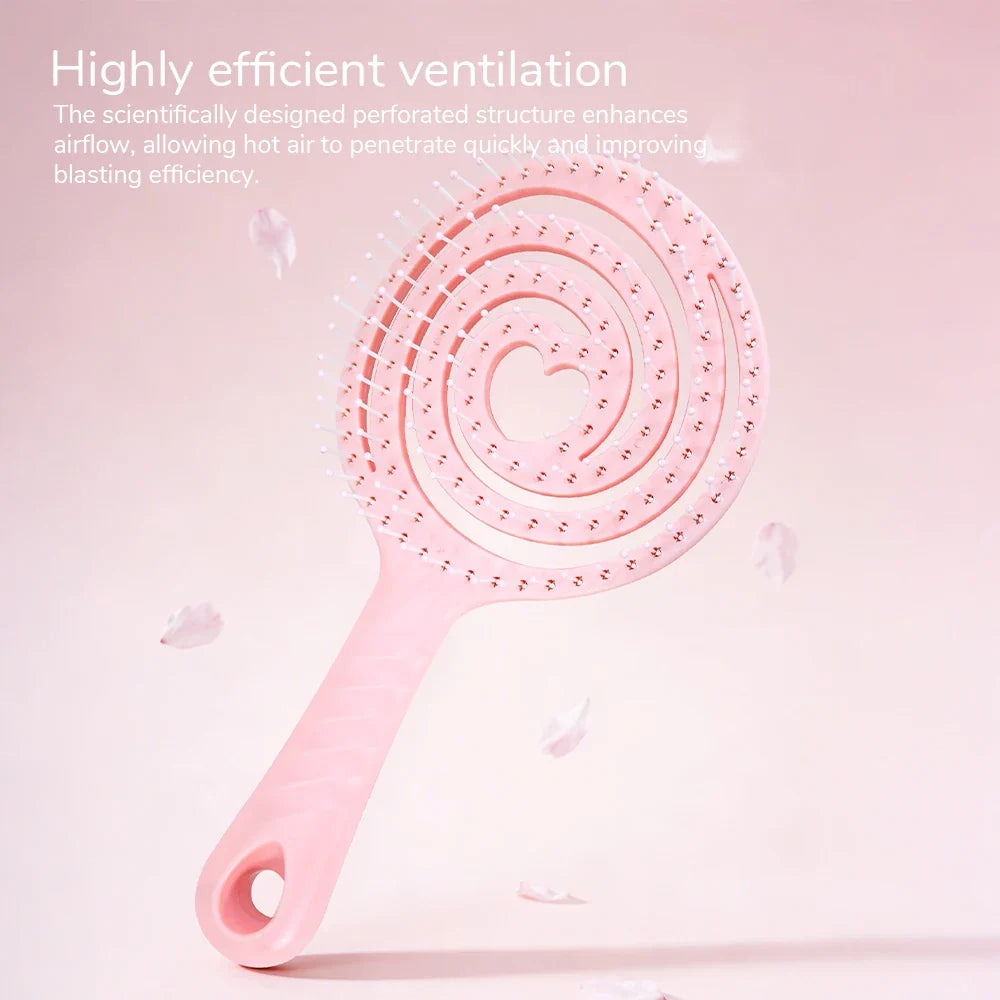 Sakura Pink Hair Brush Set – Round, Spiral & Paddle Brush