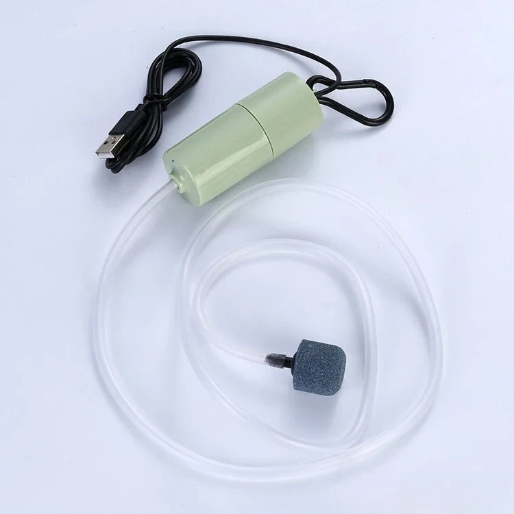 Portable USB Aquarium Air Pump with Air Stone | Fish Tank Aerator