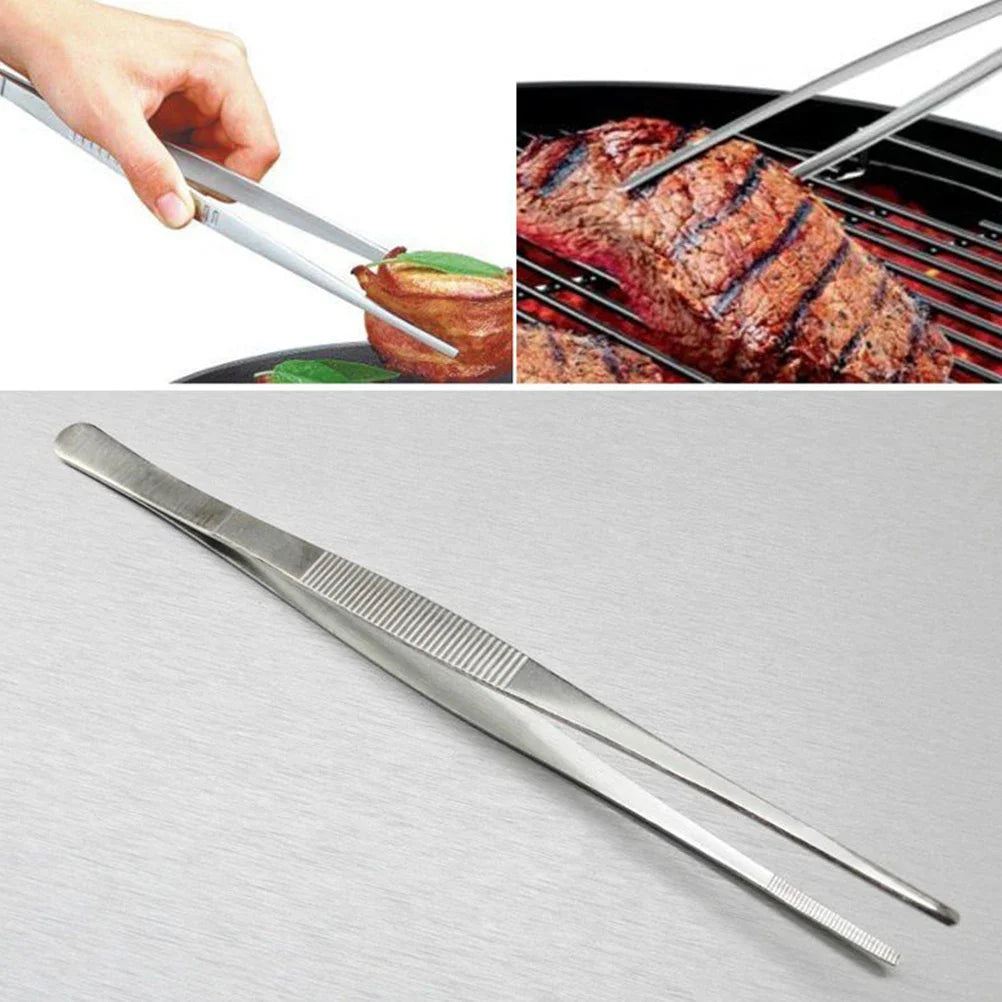 Stainless Steel Long Food Tongs & Straight Tweezers | Kitchen
