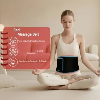 Electric Massage Belt with Red LED Light | Adjustable Waist Wrap