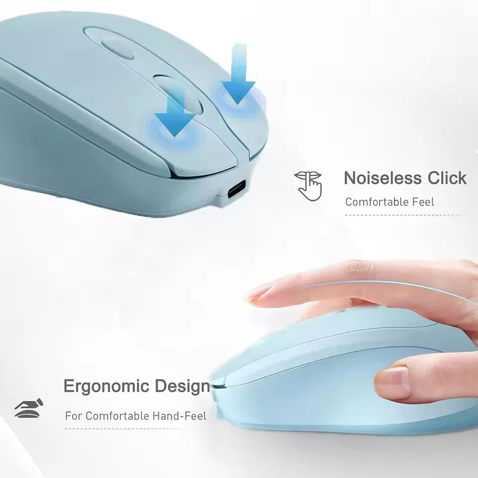 Wireless Computer Mouse Rechargeable Bluetooth-compatible USB Silent