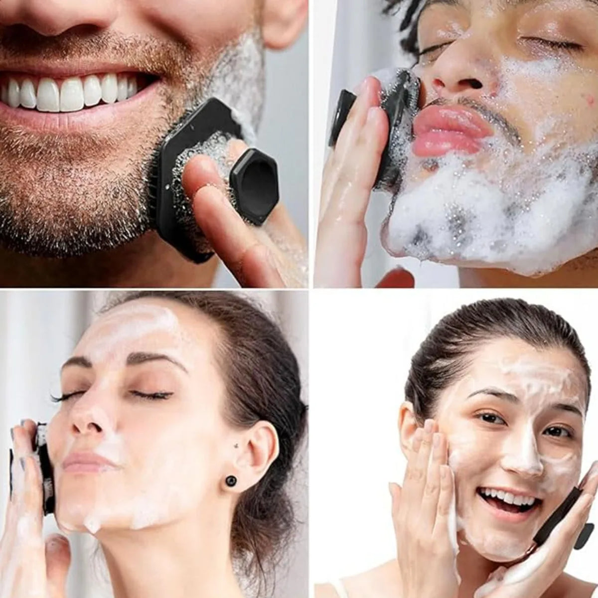 Silicone Exfoliating Face & Body Scrub Brush – No-Slip Handle