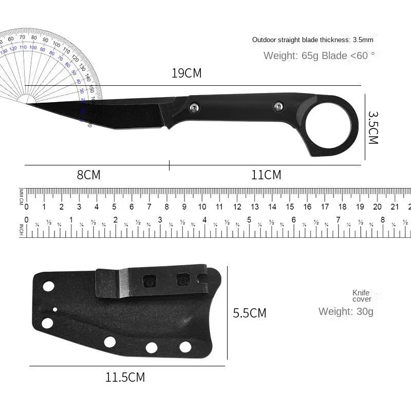 YRIDEFE EDC Fixed Blade Straight Knife with Sheath