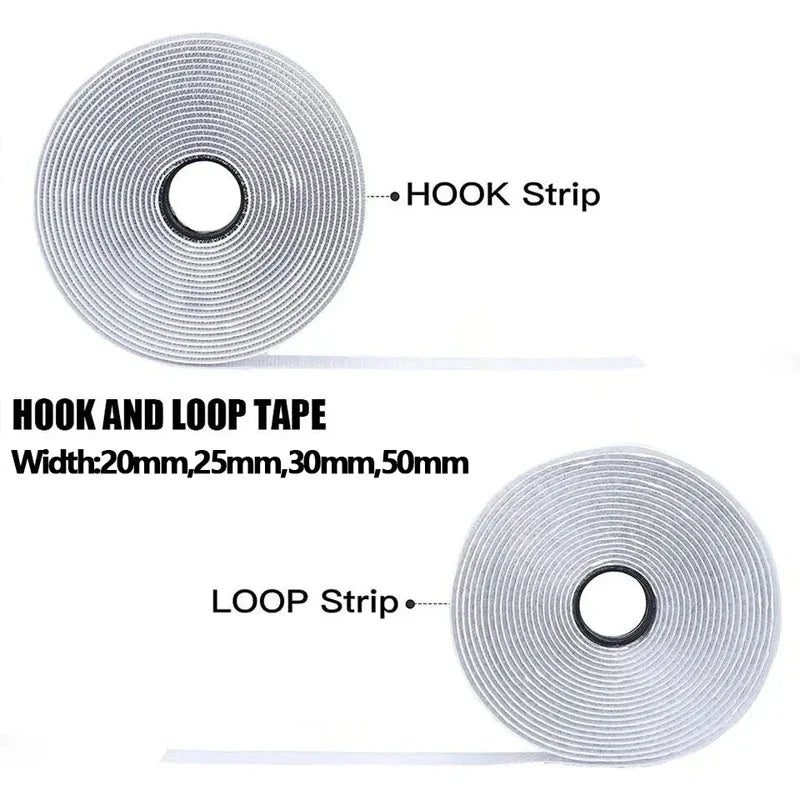 Self-Adhesive Hook & Loop Fastener Tape 1M–10M | DIY Strips