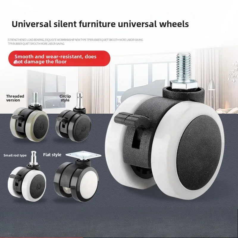 1.5" Soft Mute Office Chair Caster Replacement Wheels | Heavy Duty