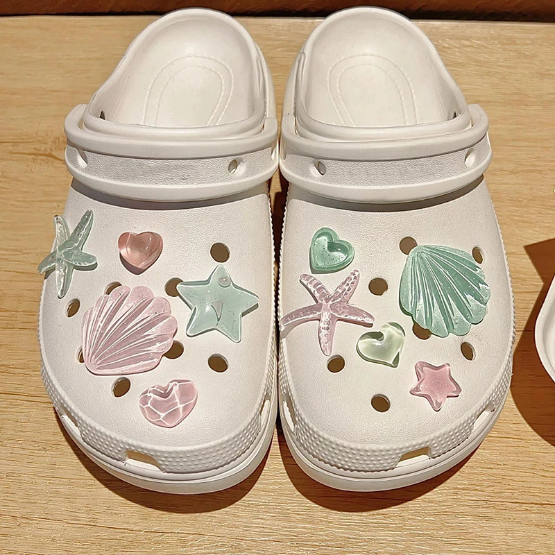 Starfish & Shell Resin Shoe Charms – DIY Clog Sandal Decor
