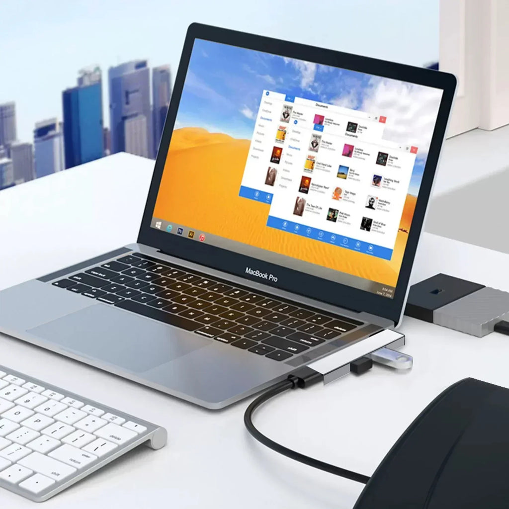 3-in-1 USB 3.0 & Type-C Hub – 3 Port Splitter, 5Gbps