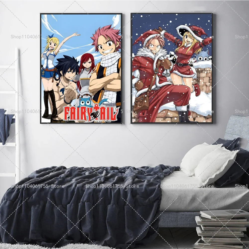 Anime Fairy Tail Wall Poster – Self-Adhesive Waterproof Sticker