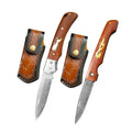 Folding Damascus Steel Kitchen Knife – Wood Handle | InLeung