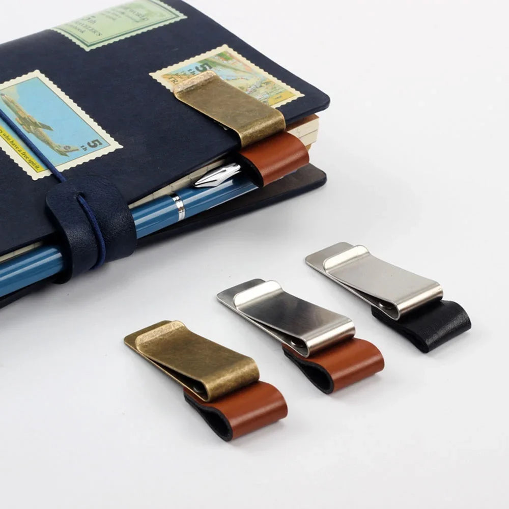 Retro Brass Metal Pen Clip & Bookmark for Traveler's Notebook